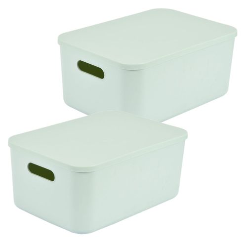 Lot De 2 Boîtes Avec Couvercle Chromacase - 10,5 L - Sauge