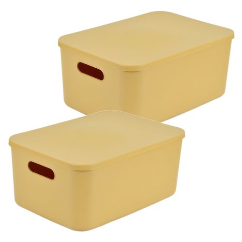 Lot De 2 Boîtes Avec Couvercle Chromacase - 10,5 L - Ocre