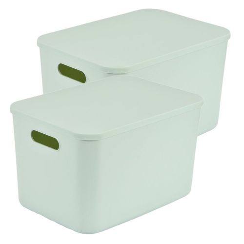 Lot De 2 Boîtes Avec Couvercle Chromacase - 15,5 L - Sauge
