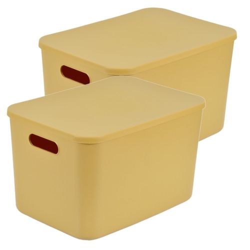 Lot De 2 Boîtes Avec Couvercle Chromacase - 15,5 L - Ocre