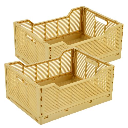 Lot De 2 Cagettes Pliables Foldy - Taille L - Ocre