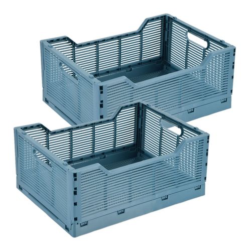 Lot De 2 Cagettes Pliables Foldy - Taille L - Bleu