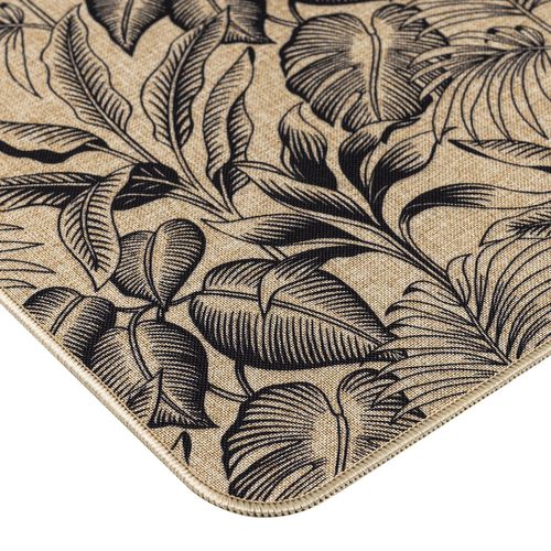 Tapis Antidérapant Imprimé Jungle Stylis  - 45 X 75 Cm - Noir Et Marron