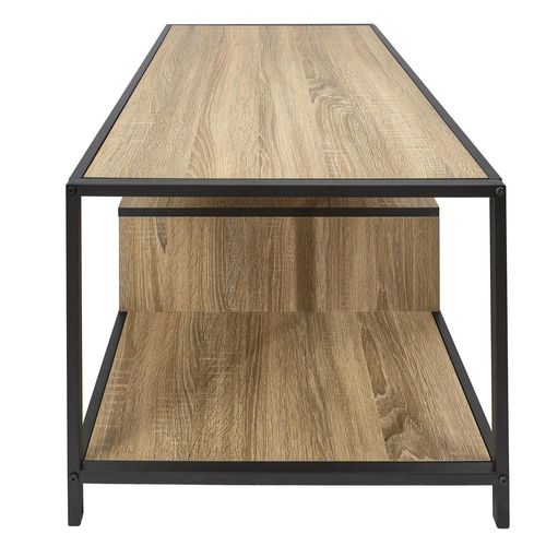 Table Basse Avec Rangements Edison - Marron Et Noir