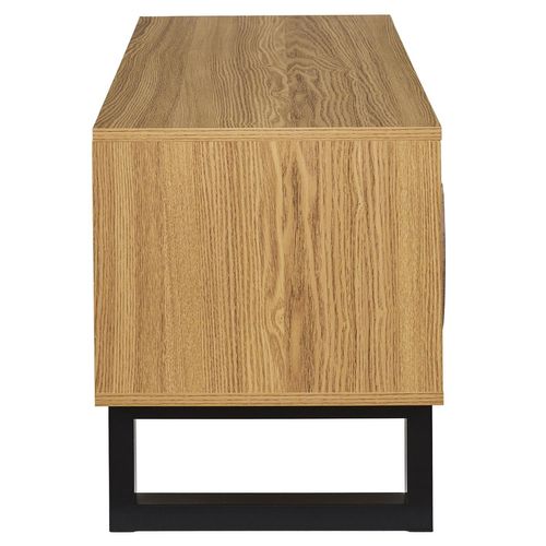 Meuble TV 2 Portes Et 2 Niches Calypso - Beige Et Noir