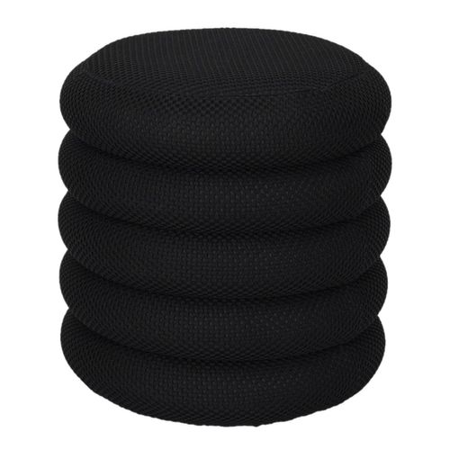 Pouf De Rangement Maille Nid D'abeille Atome - Noir