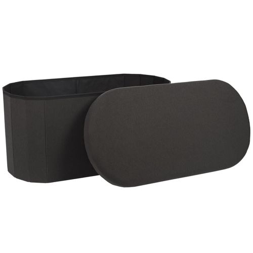 Banc Coffre De Rangement Pliable - Noir