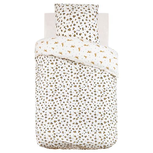 Parure De Lit Enfant Réversible Léopard - 100% Coton 57 Fils/cm² - 140 X 200 Cm