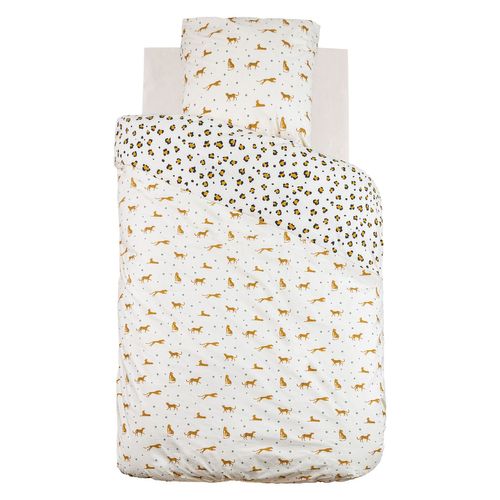 Parure De Lit Enfant Réversible Léopard - 100% Coton 57 Fils/cm² - 140 X 200 Cm