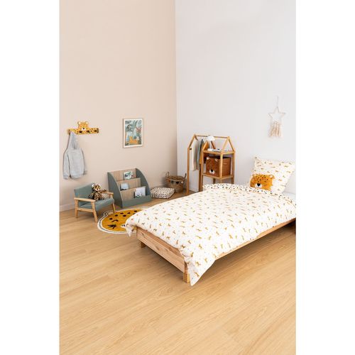 Parure De Lit Enfant Réversible Léopard - 100% Coton 57 Fils/cm² - 140 X 200 Cm