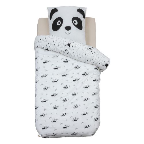 Parure De Lit Enfant Réversible Panda - 100% Coton 57 Fils/cm² - 140 X 200 Cm