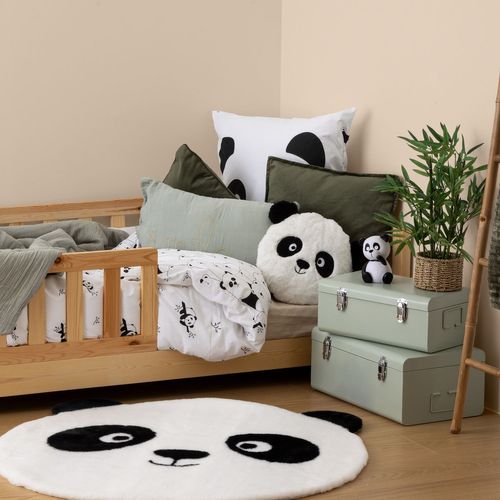 Parure De Lit Enfant Réversible Panda - 100% Coton 57 Fils/cm² - 140 X 200 Cm