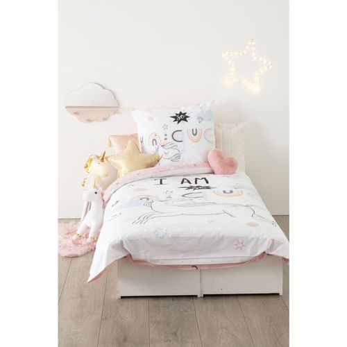 Parure De Lit Enfant Licorne - 100% Coton 57 Fils/cm² - 140 X 200 Cm