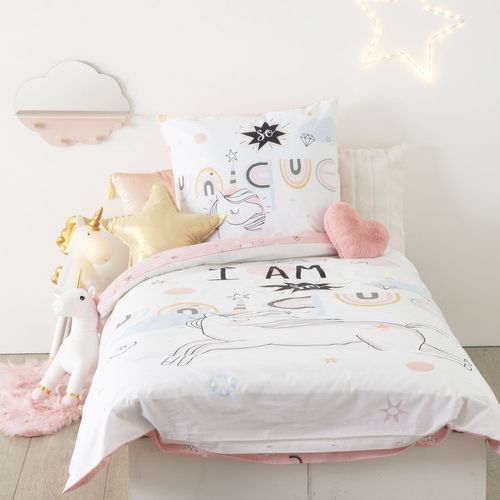 Parure De Lit Enfant Licorne - 100% Coton 57 Fils/cm² - 140 X 200 Cm