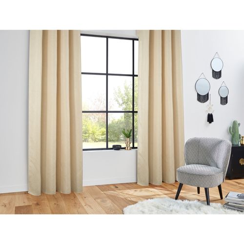 Rideau à Motifs Jacquard Geom - 140 X 260 Cm - Lin