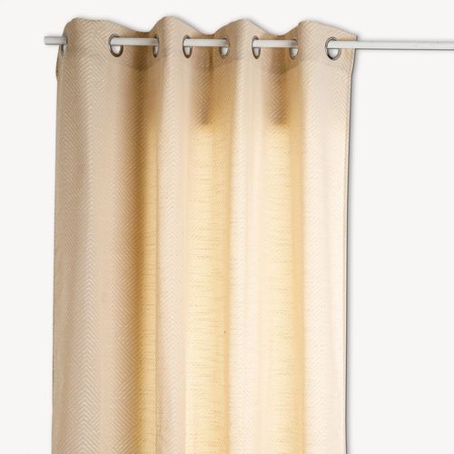 Rideau à Motifs Jacquard Geom - 140 X 260 Cm - Lin