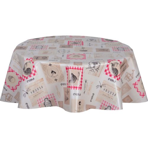 Nappe En Toile Cirée Ronde Undo - Diam. 150 Cm