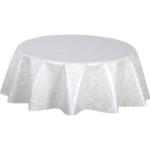 Nappe En Toile Cirée Ronde Motif Feuillage Ulysse - Diam. 150 Cm