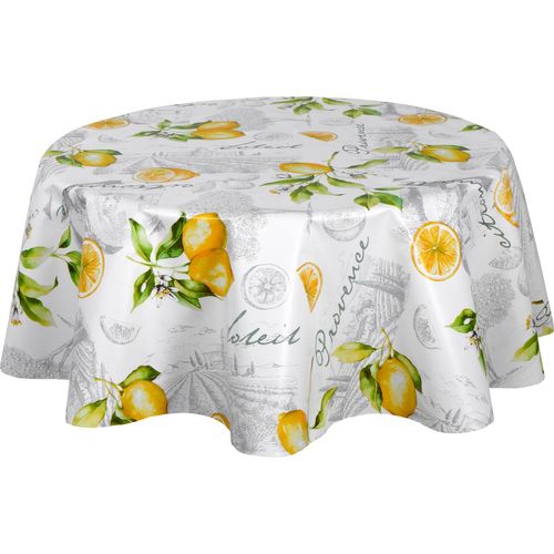 Nappe En Toile Cirée Ronde Motifs Citron Cite - Diam. 150 Cm