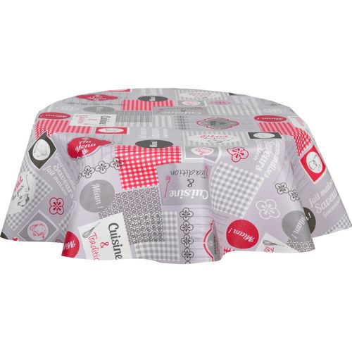 Nappe En Toile Cirée Ronde Motif Cuisine Miam - Diam. 150 Cm