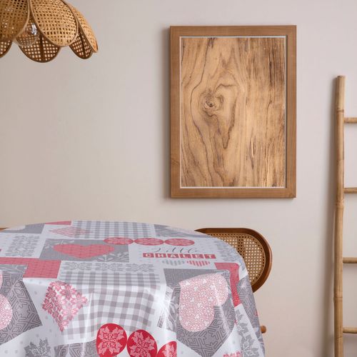 Nappe En Toile Cirée Ronde Hytte - Diam. 135 Cm - Rouge