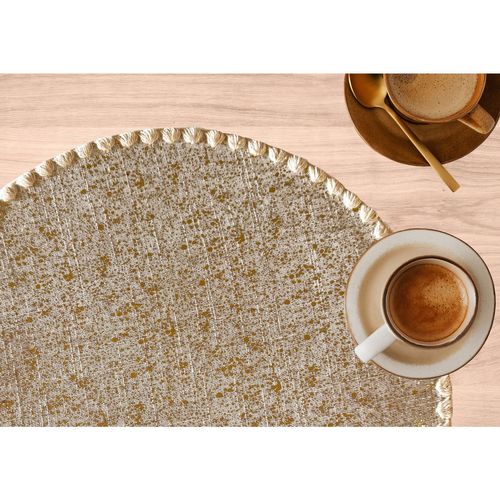 Lot De 6 Sets De Tables Ronds En Jute Alago - Diam. 38 Cm - Or