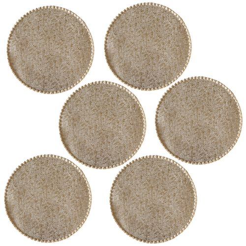 Lot De 6 Sets De Tables Ronds En Jute Alago - Diam. 38 Cm - Or