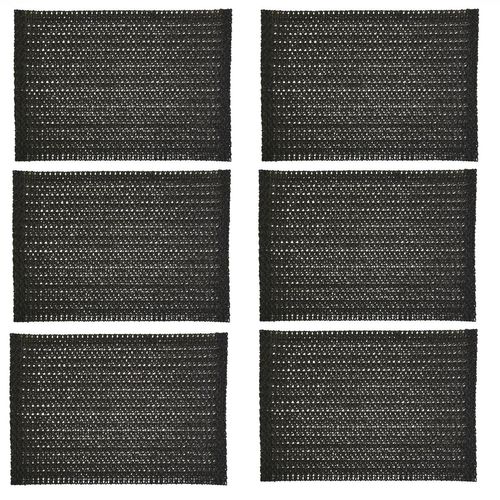 Lot De 6 Sets De Tables Rectangles En Jute Torsa - 31 X 45 Cm - Noir