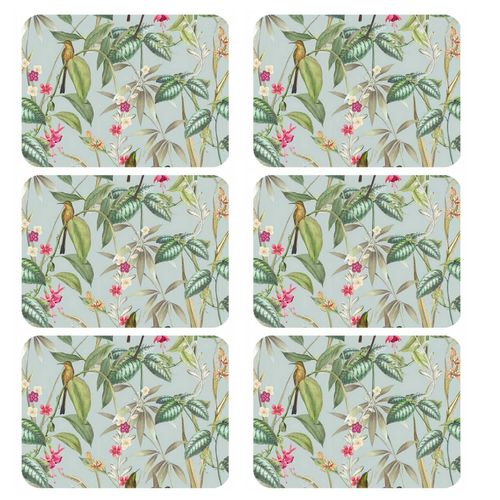 Lot De 6 Sets De Table Motifs Tropical Barbara - 28 X 43 Cm - Multicolore