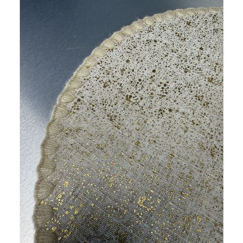 Lot De 2 Sets De Tables Ronds En Jute Alago - Diam. 38 Cm - Or