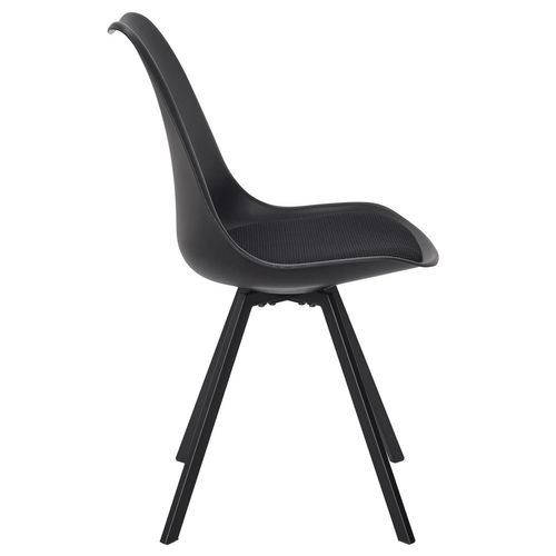 Lot De 4 Chaises Avec Coussin Atome - Noir