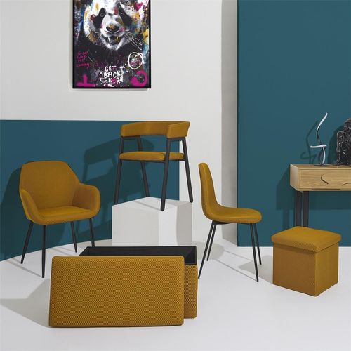 Lot De 4 Chaises Atome - Jaune