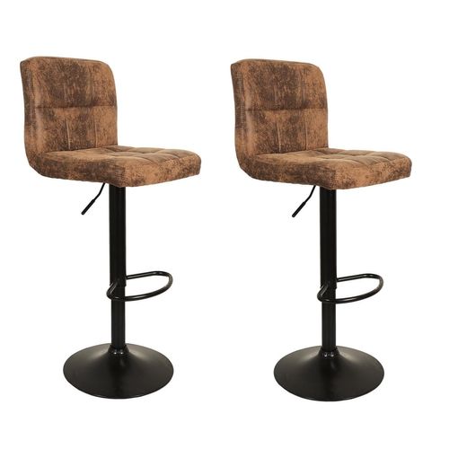 Lot De 2 Chaises De Bar Réglables Downtown - Marron