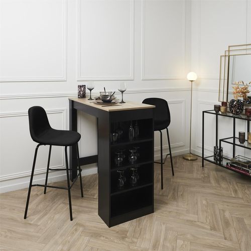 Lot De 2 Chaises De Bar Giulia - Noir