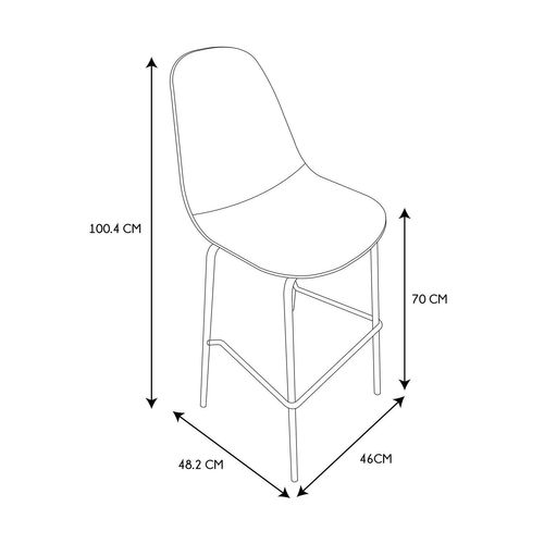 Lot De 2 Chaises De Bar Giulia - Noir
