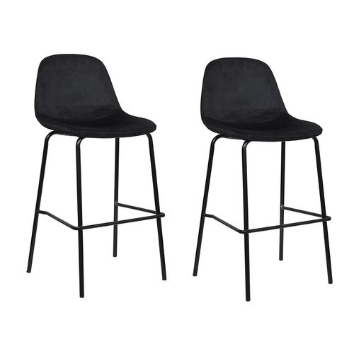 Lot De 2 Chaises De Bar Giulia - Noir