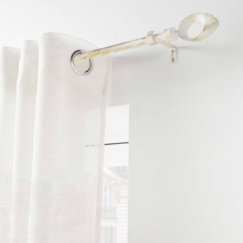 Kit De Tringle à Rideaux Extensible Ovalon - L. 120 à 210 Cm - Blanc Et Or