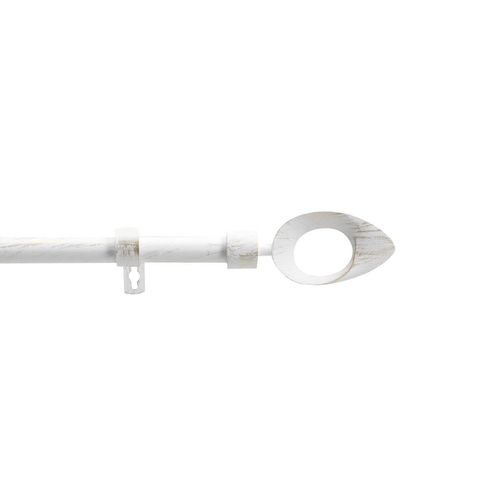 Kit De Tringle à Rideaux Extensible Ovalon - L. 120 à 210 Cm - Blanc Et Or