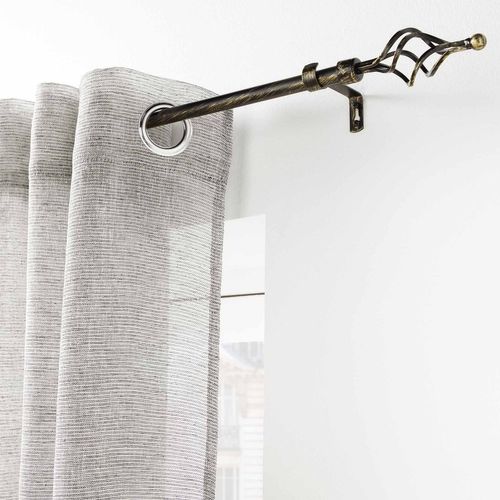 Kit De Tringle à Rideaux Extensible Twisty - L. 120 à 210 Cm - Noir Et Or