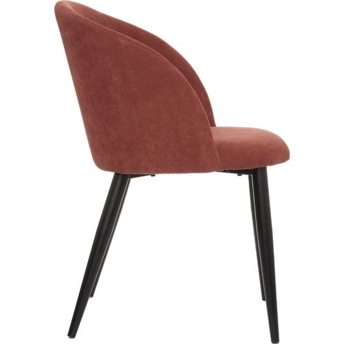 Lot De 4 Chaises En Velours Côtelé Celeste - Terracotta