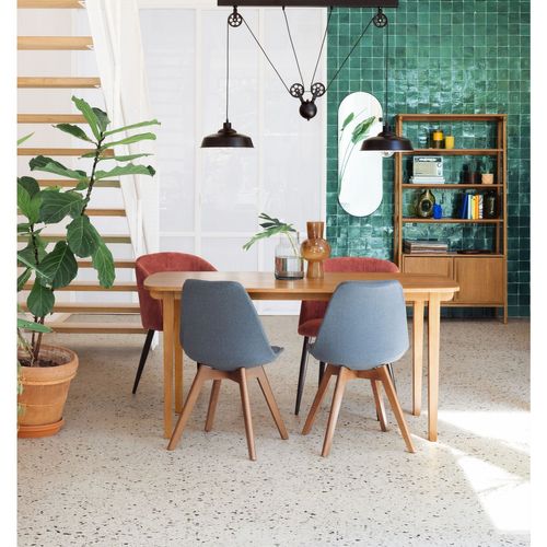 Lot De 4 Chaises En Velours Côtelé Celeste - Terracotta