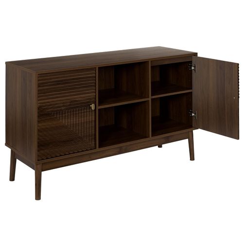 Buffet 2 Portes Et 2 Niches Effet Noyer Tiffany - Marron