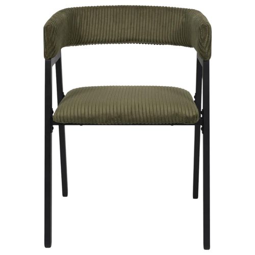 Lot De 2 Fauteuils Design En Tissu Côtelé Scott - Vert