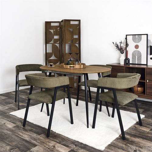 Lot De 2 Fauteuils Design En Tissu Côtelé Scott - Vert