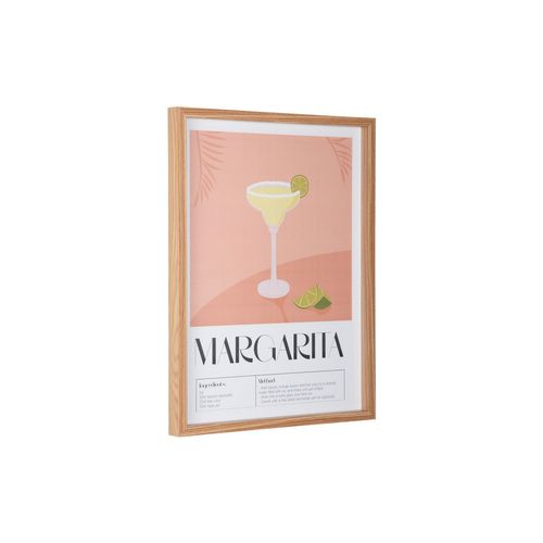 Affiche Encadrée Cocktail - 31,5 X 41,5 Cm - Orange