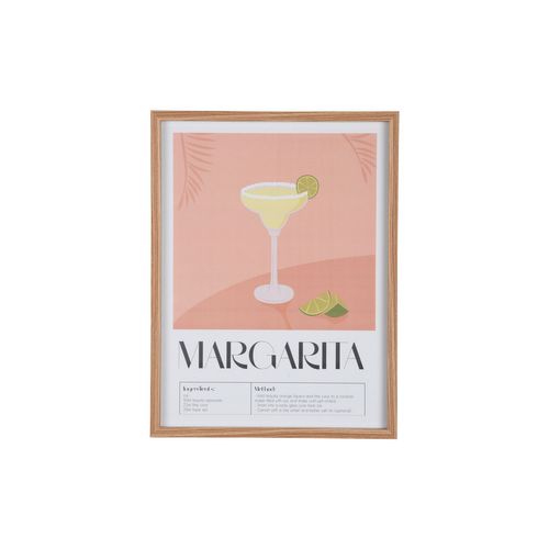 Affiche Encadrée Cocktail - 31,5 X 41,5 Cm - Orange