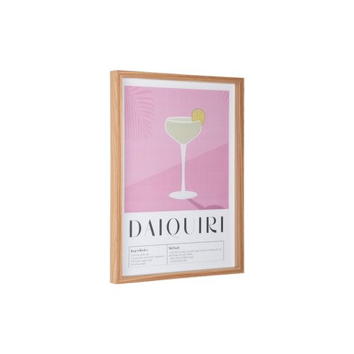Affiche Encadrée Cocktail - 31,5 X 41,5 Cm - Rose