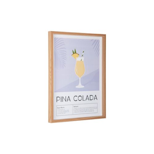 Affiche Encadrée Cocktail - 31,5 X 41,5 Cm - Violet