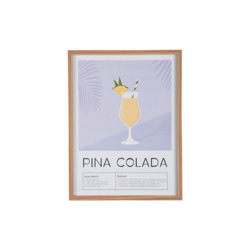 Affiche Encadrée Cocktail - 31,5 X 41,5 Cm - Violet