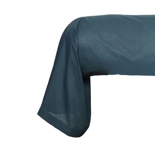 Taie De Traversin - 100% Coton Bio - 45 X 185 Cm - Bleu Paon